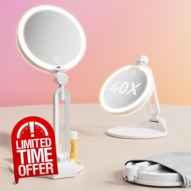 Travel Makeup Mirror with Lights