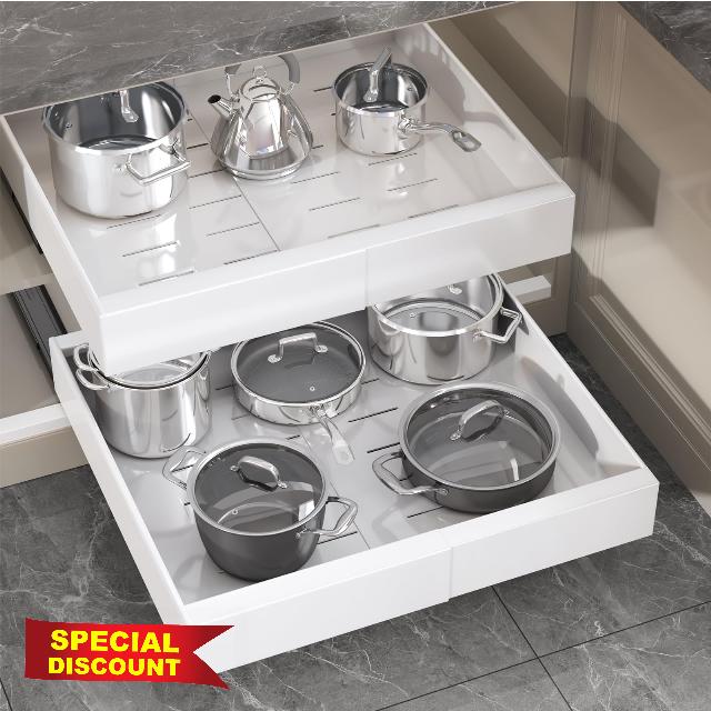 Seinloes 2 Pack Pull Out Cabinet Organizer 18" Deep
