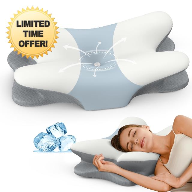 Cervical Neck Pillow - Contour Memory Foam Pillows for Pain Relief                                                          Ergonomic Pillow for Sleeping