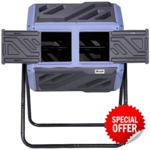 Werph 43 Gal Dual Chamber Compost Tumbler for Garden & Yard