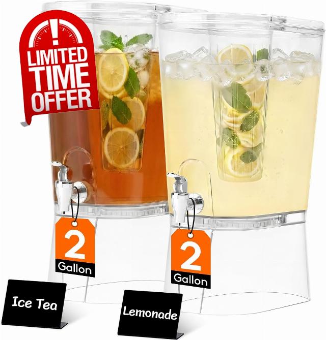 Lifewit 2 Gal Drink Dispenser with Fruit Infuser & Leak-Proof Spigot