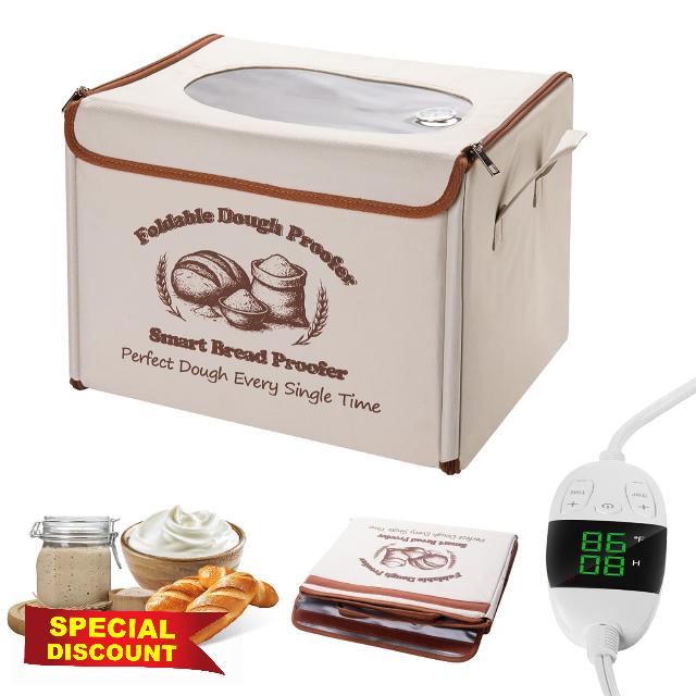 Foldable Dough Proofer Box with 70-130°F Temp Control & 12H Timer | Sourdough Proofing Box For Sourdough