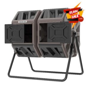 THE Growing 53 Gallon Large Outdoor Compost Bin Tumbler Barrel