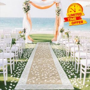 Natural Burlap Aisle Runner for Wedding Ceremony