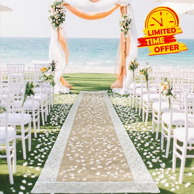 Natural Burlap Aisle Runner for Wedding Ceremony