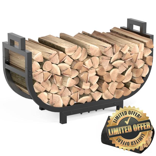 30 Inch Firewood Rack Outdoor Indoor with Handle and Log Carrier Bag