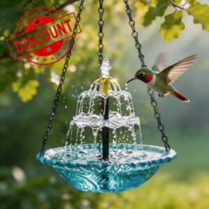 2026 New Solar Cascade Hanging Bird Bath Fountain – Outdoor Bowl Bird Bath with Solar Pump
