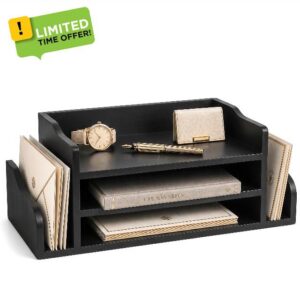Wood Desk Organizer: File Organizer for Classroom & Office Storage