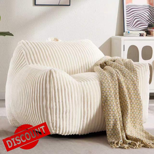 Plush Bean Bag Chair for Adults with Armrests - Large Comfy Corduroy Beanbag Lounge Lazy Floor Sofa Accent Chair for Living Room