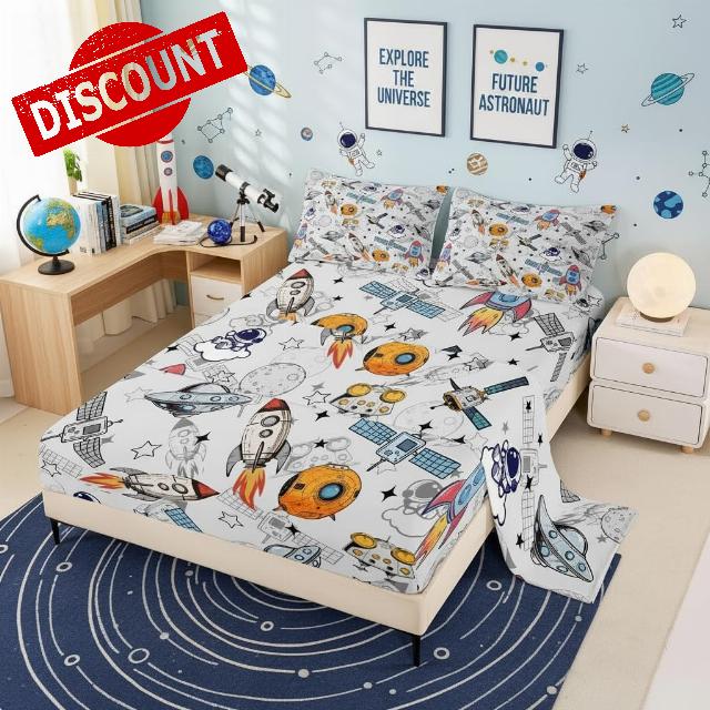 Homewish Kids Astronaut Bed Sheet King Size