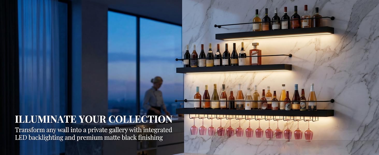 Wall mounted wine rack