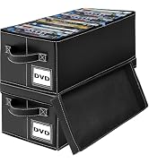 Salajory 2-Tier CD DVD Storage Rack 2 Pack - DVD Storage Case Holds 48 DVD Cases & 72 CD Cases, D...