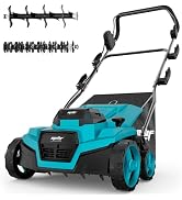 36V 15" Brushless Cordless Electric Dethatcher and Scarifier Compatible with Milwaukee 18V Batter...