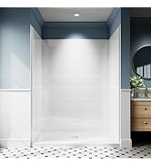 AquivaCoast Shower Wall Panels, 36D x 60W x 78H, Solid Surface 4-Panel Shower Surround Kit, Water...