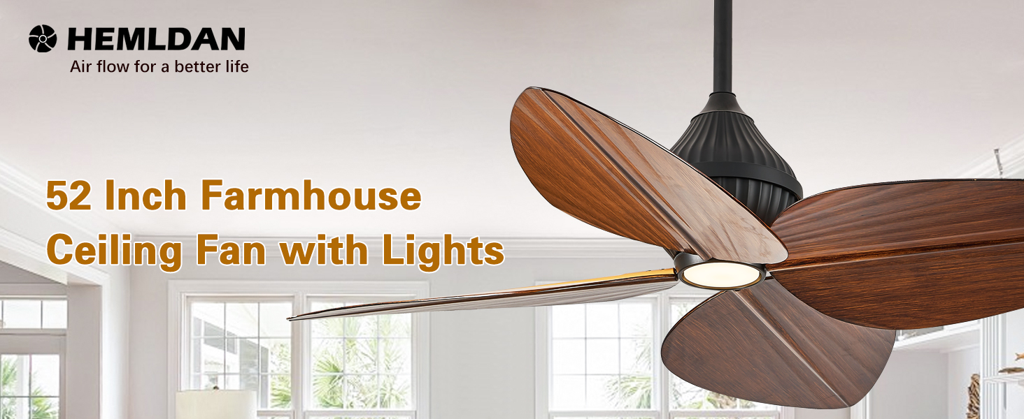 52 inch farmhouse ceiling fan with lights
