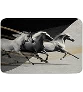 jejeloiu Horse Race Bathroom Rugs Horse Riders Bath Mats Western Cowboys Bathroom Accessories Rus...