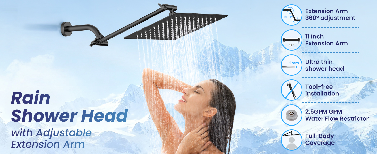high pressure rain shower head