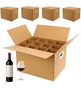 4 Set Moving Boxes for Glassware with Divider Kits, 12 Compartments | 16x12x12 In Boxes, 3x4 Grid...