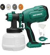 Paint Sprayer, 700W HVLP Spray Gun with 4 Brass Nozzles & 3 Patterns, Paint Gun with Adjustable S...