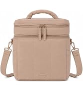 mibasies Large Lunch Bag for Women, Insulated Double Deck Quilted Tote | Large double-layer lunch...