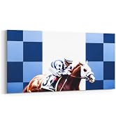 jejeloiu Horse Race Canvas Wall Art for Living Room Bedroom Horse Riders Large Artwork Cute Anima...