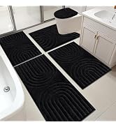 HEBE Bathroom Rugs Set 5 Piece, Plush Absorbent Bath Mats for Bathroom, Non Slip Machine Washable...