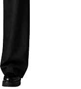 HUNGSON Mens Baggy Casual Dress Pants Wide Leg Pleated Trousers with Elastic Waist and Pockets