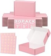 DERZIFUN 30 Pack 9x6x2 Inch Corrugated Shipping Boxes Small, Pink Shipping Mailing Boxes for Pack...