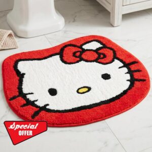 Hello Kitty Non Slip Poly Knit Plush Bathroom Rug