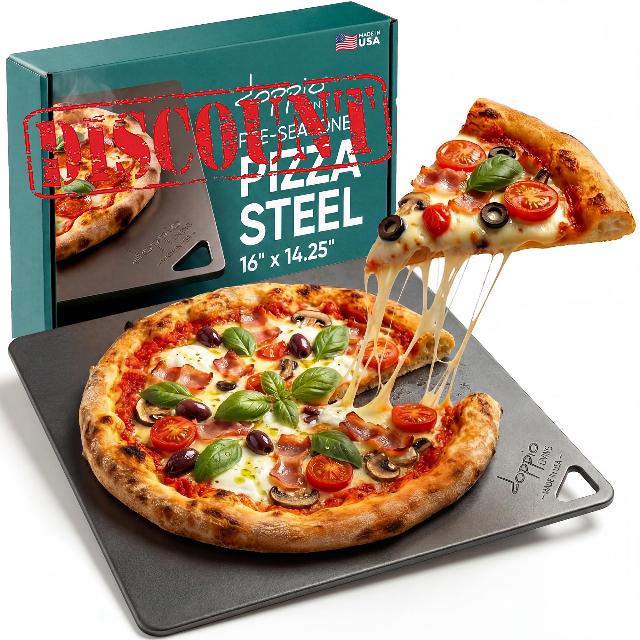 Pizza Steel for Oven | Made in USA | 16" x 14.25" | Pre-Seasoned Baking Steel for Bread