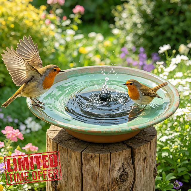 HOUYANG 12.3" Solar Bird Bath Fountain