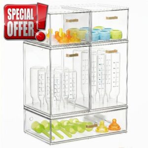 LALOBLUE Stackable Clear Acrylic Drawer Baby Bottle Makeup Organizer | LALOBLUE Stackable Clear Acrylic Drawer Baby Bottle Makeup Organize