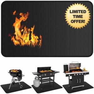 Under Grill Mats for Outdoor Grill - 65 x 39 Inch BBQ Mats for Outdoor Grill Deck Protector