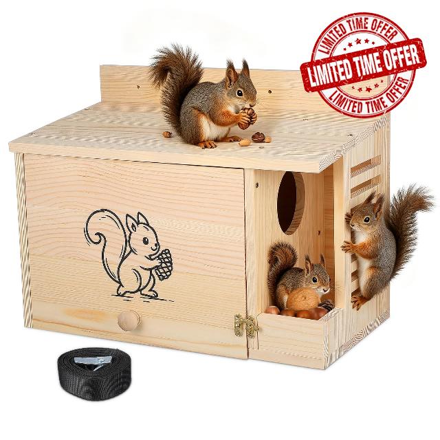Kichvoe Squirrel House & Feeder Box