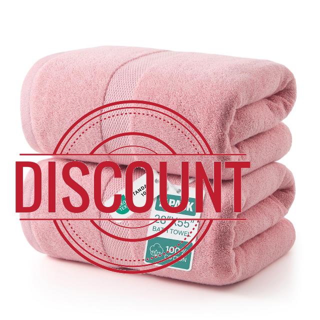 ecolook 2 Pack 100% Cotton Bath Towels