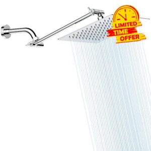 10 Inch Rain Shower Head with 11 Inch Adjustable Extension Arm