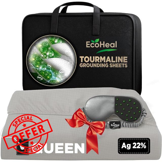 Luxury Tourmaline Grounding Sheets Queen 20% Silver Fiber