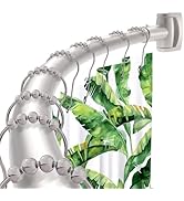 Black Curved Shower Curtain Rod 33-78 Inches Adjustable Splicing Design Shower Rods Curved Round ...