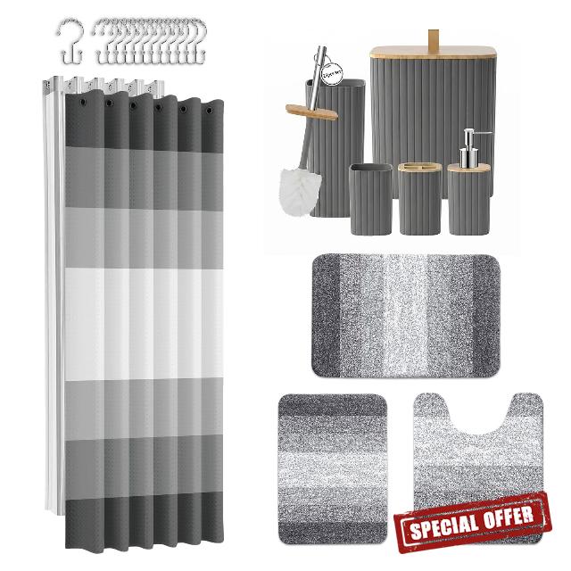 Britimes Bathroom Accessory Set with Waterproof Liner