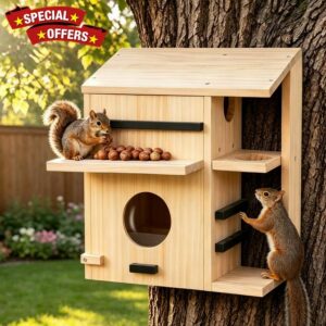 Large Wooden Squirrel House for Outside
