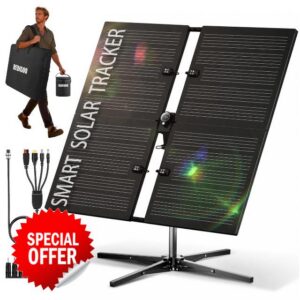 REDIGOO 160W Portable Solar Panel with Dual-Axis Solar Tracker