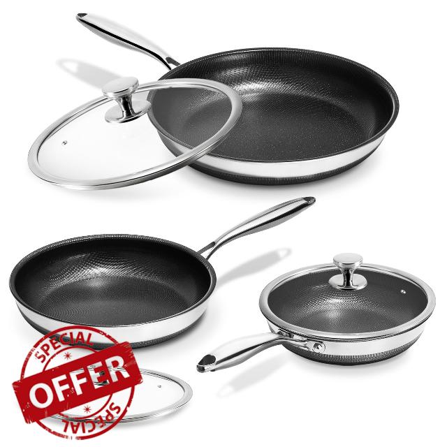 KOKHUB Non Stick Frying Pans with Lids
