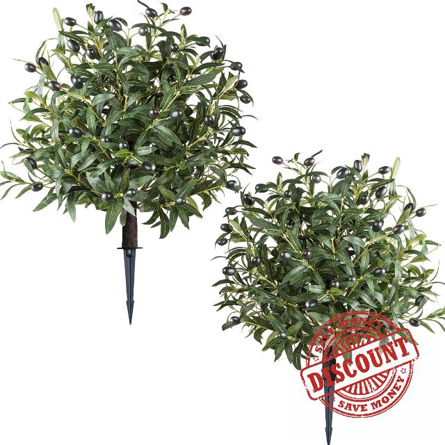 ENVEN Artificial Topiary Ball Trees with Ground Spikes