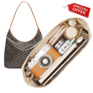 Doxo Nylon Purse Organizer Insert for Bohème Hobo Shoulder Bag                                                          Waterproof Goyard Tote Bag Organizer Insert
