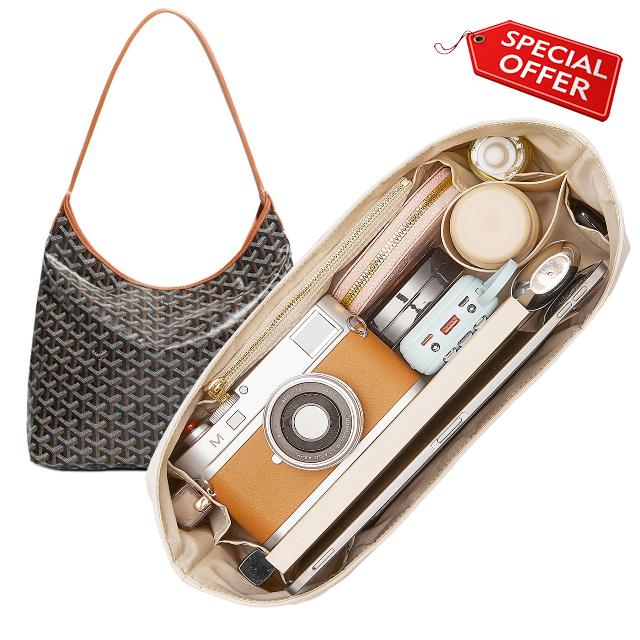 Doxo Nylon Purse Organizer Insert for Bohème Hobo Shoulder Bag                                                          Waterproof Goyard Tote Bag Organizer Insert
