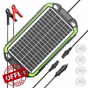 10W 12V Solar Battery Trickle Charger & Battery Maintainer                                                          Suitable for car boat marine RV trailer motorcycle