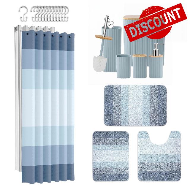 Britimes Bathroom Accessory Set with Waterproof Liner