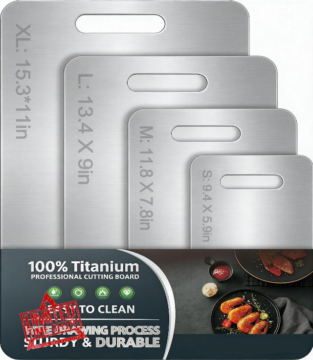 Titanium Cutting Board Set of 4 for Kitchen
