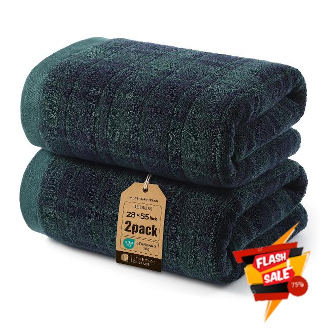REDKISS 100% Cotton Bath Towels Set