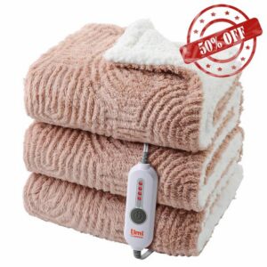 Heated Blanket Twin Size- 62"x84" Cozy Soft Jacquard Heating Blanket with 4 Heat Levels & 4 Hours Auto-Off